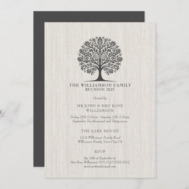 Elegant Chic Family Reunion Invitation (Front/Back)