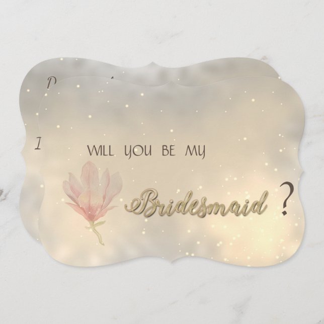 Elegant Chic  Floral Bridesmaid Card (Front/Back)