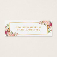 Elegant Chic Floral Gold Frame | Registry Insert