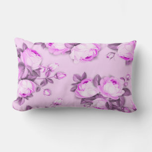 Elegant chic floral lumbar cushion