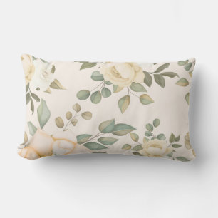 Elegant chic floral lumbar cushion