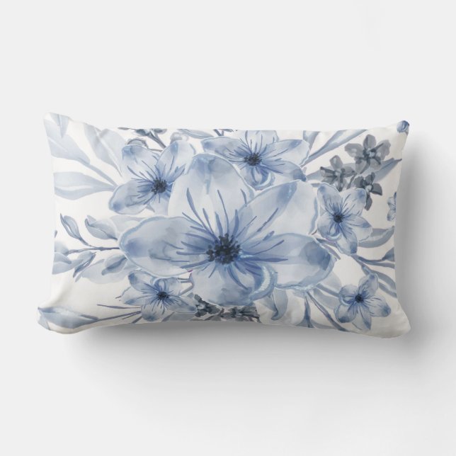 Elegant chic floral lumbar cushion (Front)