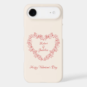 Elegant Chic Floral Red Heart Valentine's Day