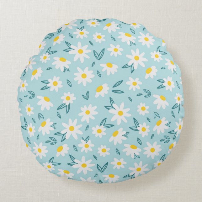 Elegant chic floral round cushion (Front)