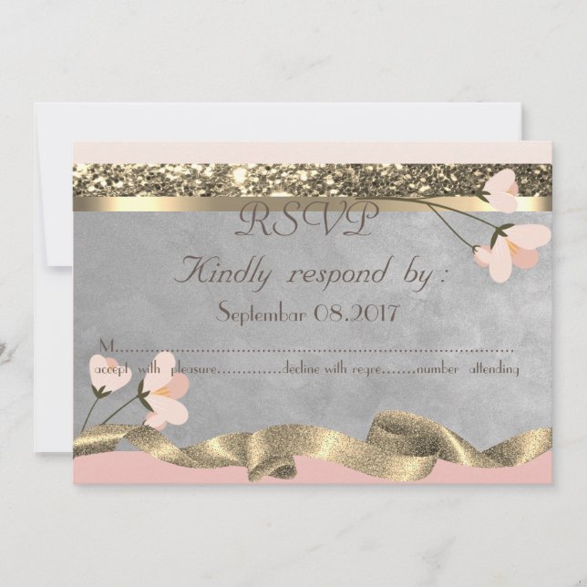 Elegant Chic  Floral RSVP Invitation (Front)