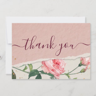 Elegant  chic   Floral  thank you card