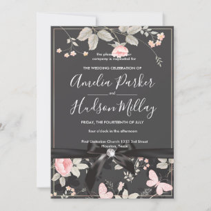 Elegant chic Floral wedding invitation