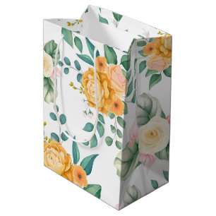 Elegant chic flower medium gift bag
