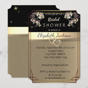 Elegant Chic Flowers Bridal Shower Invitation
