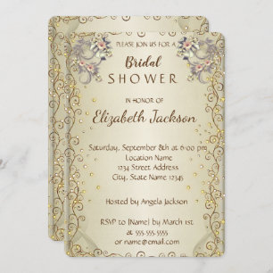 Elegant Chic Flowers  Bridal Shower Invitation