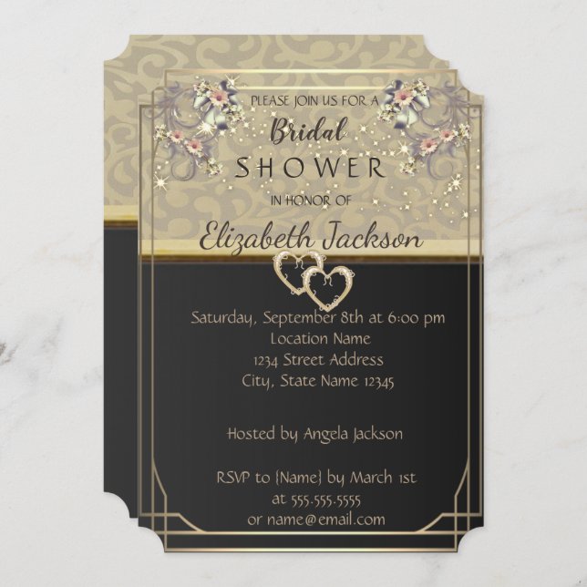 Elegant Chic Flowers  Bridal Shower Invitation (Front/Back)