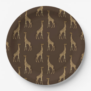 Elegant Chic Giraffe Stylish Paper Plate