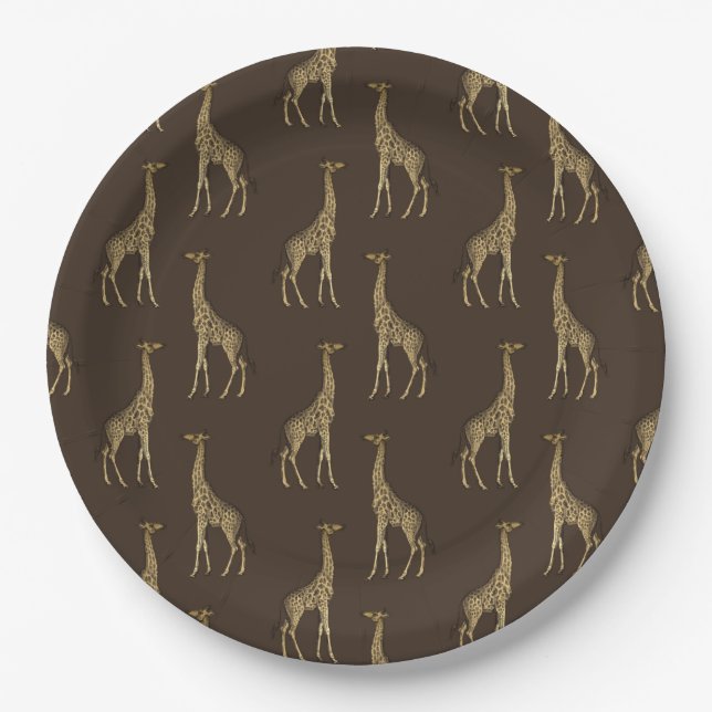 Elegant Chic Giraffe Stylish Paper Plate (Front)