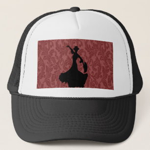 Elegant chic girly damask flamenco dancer trucker hat