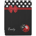 Elegant chic girly polka dots ladybug monogram