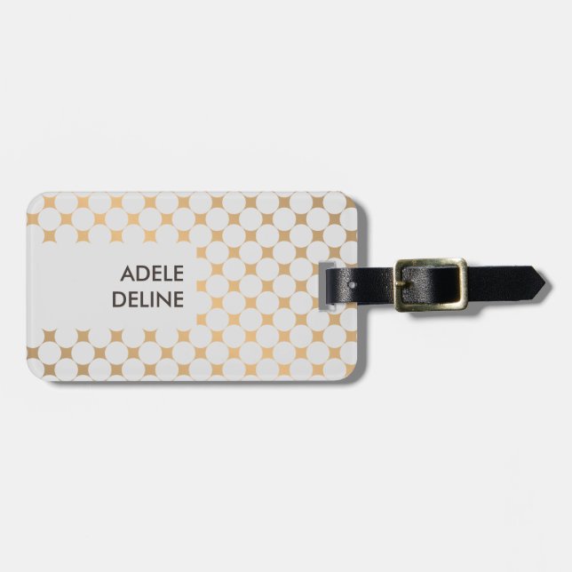 Elegant Chic Girly Silver Dots Luggage Tag (Front Horizontal)