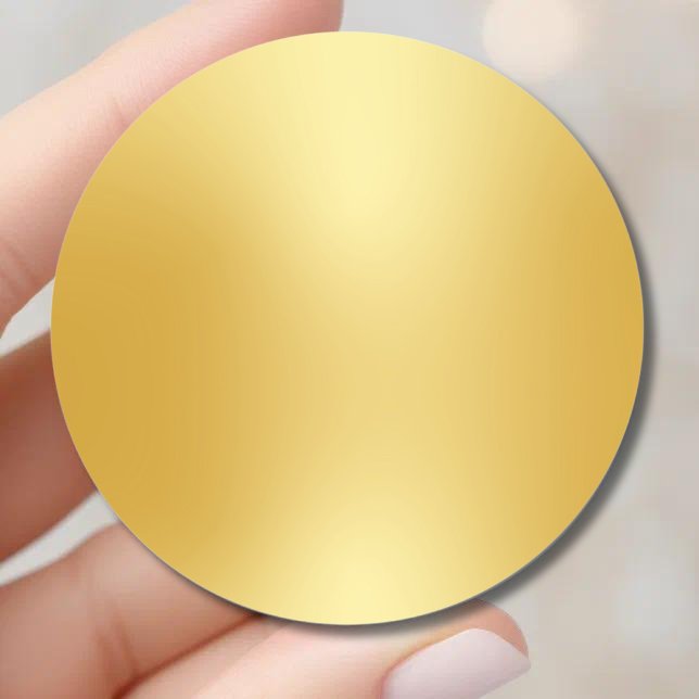 Elegant Chic Glamour Faux Gold Blank Template  Classic Round Sticker (Creator Uploaded)