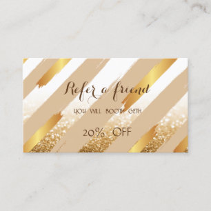 Elegant Chic Glittery ,Striped Referral Card