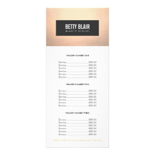 Elegant Chic Gold and Black Price List Menu