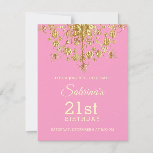 Elegant Chic Gold Birthday Invitation (Front)