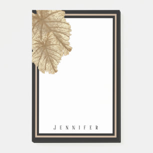 Elegant Chic Gold Black Personalized Post-it Notes