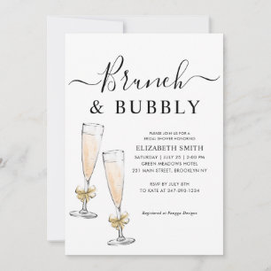 Elegant Chic Gold Brunch and Bubbly Bridal Shower Invitation