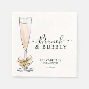 Elegant Chic Gold Brunch and Bubbly Bridal Shower Napkin
