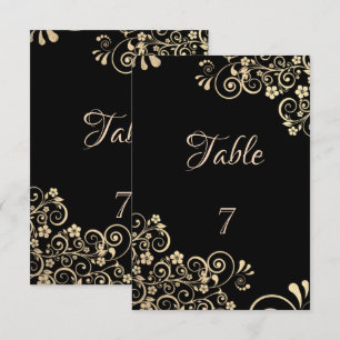 Elegant Chic Gold Flowers Table Card