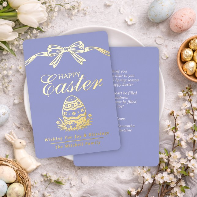 Elegant Chic Gold Foil Happy Easter Blessings Card (Creator Uploaded)