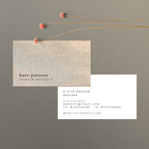 Elegant Chic Gold Glitter Linen Business Card