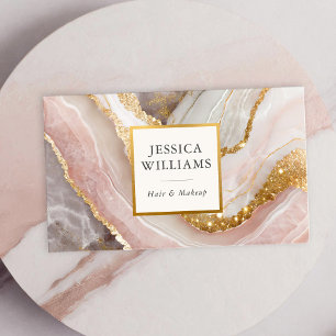 Elegant Chic Gold Glitter Marble Modern Business Card