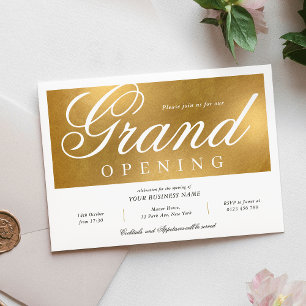 Elegant & Chic Gold Grand Opening Event Business Invitation