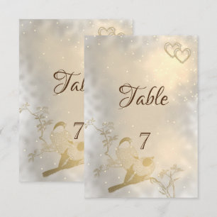 Elegant Chic Gold Hearts, Birds Table Card