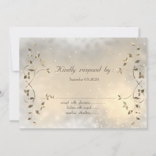 Elegant Chic Gold Leaves RSVP Card