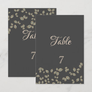 Elegant Chic Gold Leaves Table Card