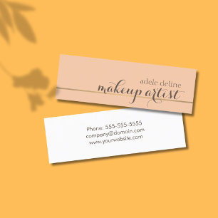 Elegant Chic Gold Line Makeup Artist Mini Business Card