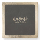 Elegant chic gold modern square minimalist black