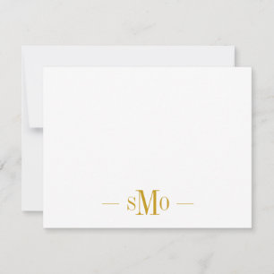Elegant Chic Gold Monogram 3 Initials  Card