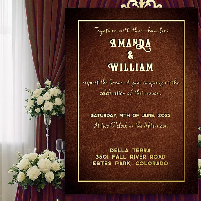 Elegant Chic Gold on Brown Leather Wedding (Creator Uploaded)