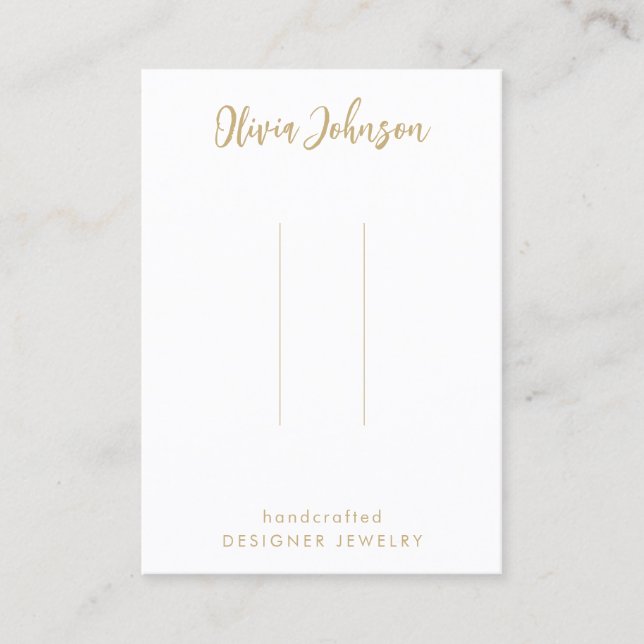 Elegant Chic Gold White Hair Clip  Display Business Card (Front)
