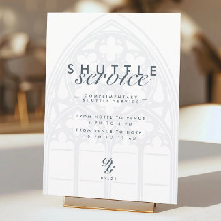 Elegant Chic Gothic Wedding Shuttle Service Sign