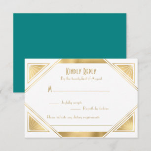 Elegant chic  Great Gatsby Art Deco RSVP Card