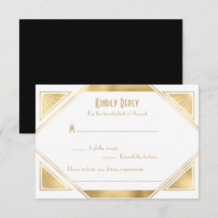 Elegant chic  Great Gatsby Art Deco RSVP Card