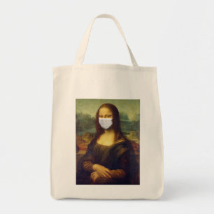 Elegant Chic Green Mona Lisa Covid 19 Painting Tote Bag