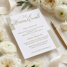 Elegant Chic Green Parisian Stripe Wedding Events