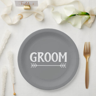 elegant chic GROOM   Paper Plate