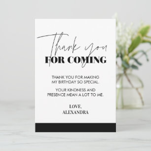 Elegant Chic Handwritten Black and White Thank You Card