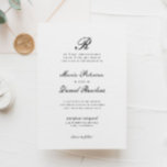 Elegant Chic Initial Classic Monogram Wedding Invitation<br><div class="desc">Elegant Chic Initial Classic Monogram Wedding Invitation</div>