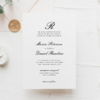 Elegant Chic Initial Classic Monogram Wedding
