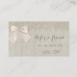 Elegant Chic ,Lace,Bow Referral Card